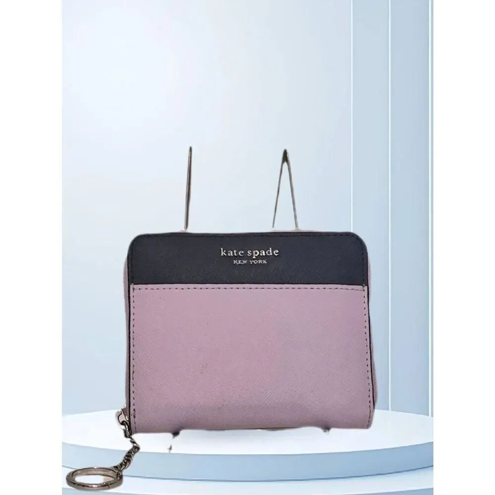 kate spade Two-Tone Pink and Black Zip Wallet